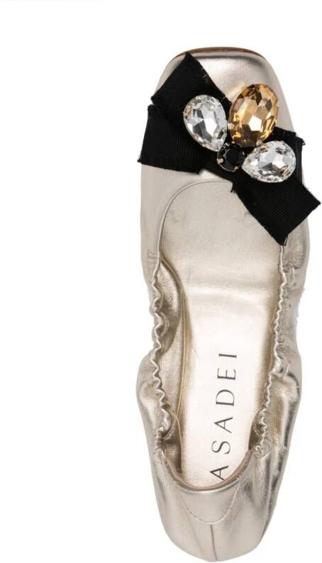 Casadei Queen Bee ballerina shoes Gold
