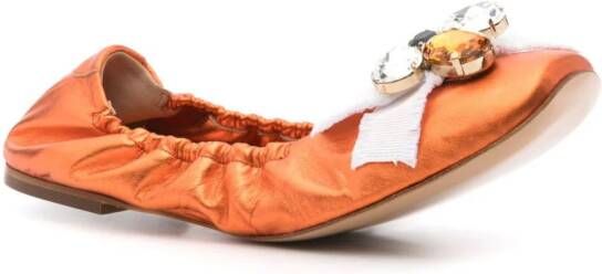 Casadei Queen Bee ballerina shoes Orange