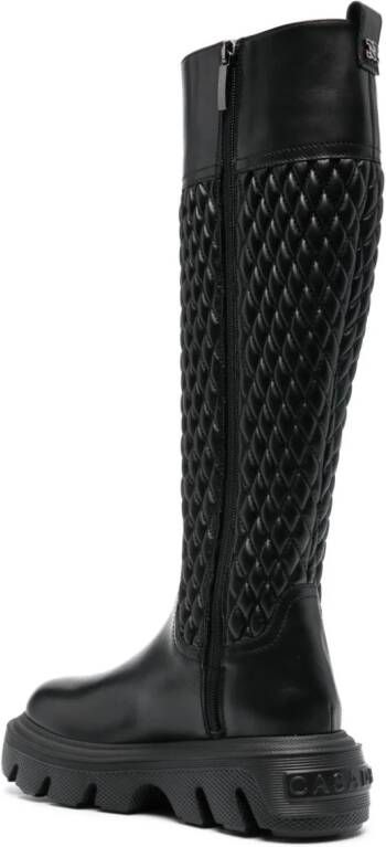 Casadei quilted leather boots Black