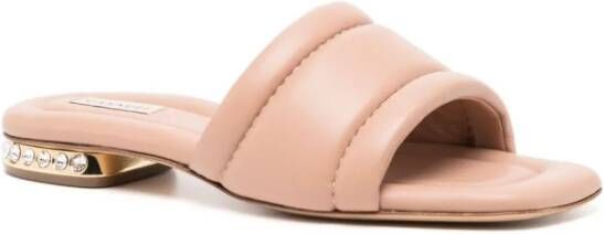 Casadei quilted nappa-leather slides Pink