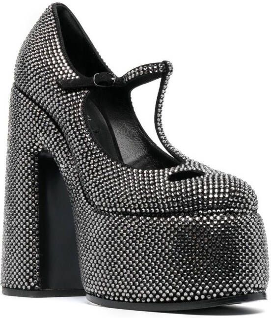 Casadei rhinestone-embellished 160mm heel pumps Black