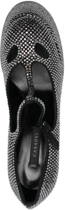 Casadei rhinestone-embellished 160mm heel pumps Black