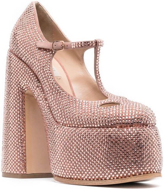 Casadei rhinestone-embellished 160mm heel pumps Pink