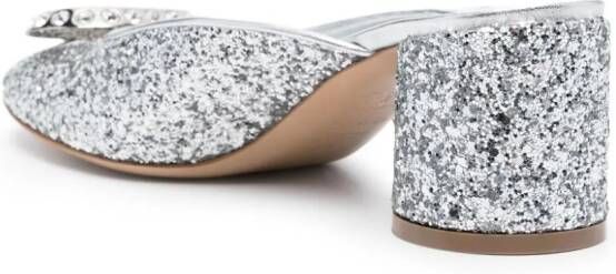 Casadei Ring Cleo 50mm mules Silver