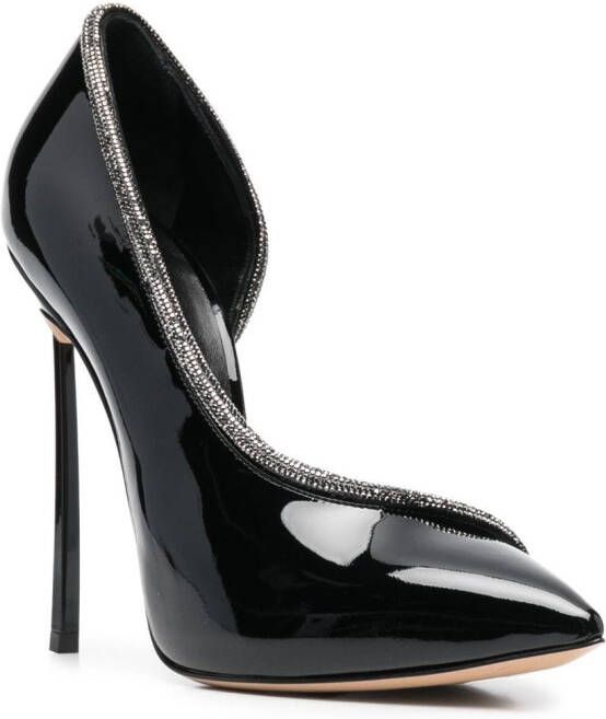 Casadei Roxanne crystal-embellished 115mm heel pumps Black