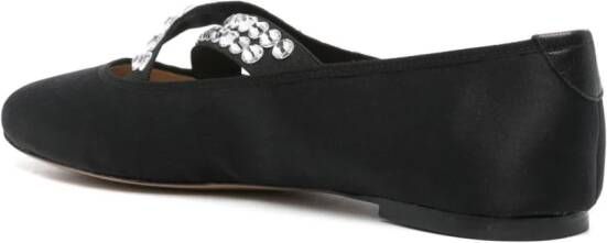 Casadei satin gem-embellished ballerina shoes Black
