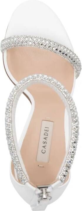 Casadei Scarlet 100mm leather sandals White