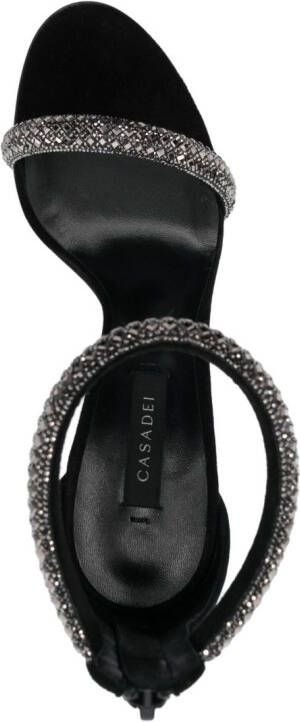 Casadei Scarlet Stratosphere 100mm crystal-embellished sandals Black