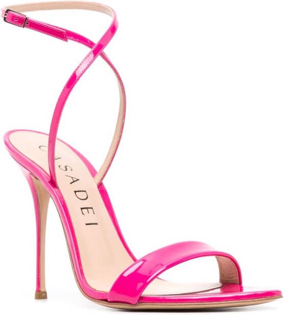 Casadei Scarlet Tiffany 100mm leather sandals Pink