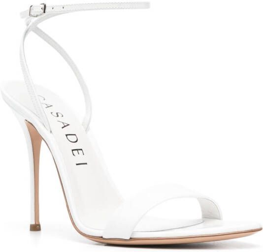 Casadei Scarlet Tiffany 100mm leather sandals White