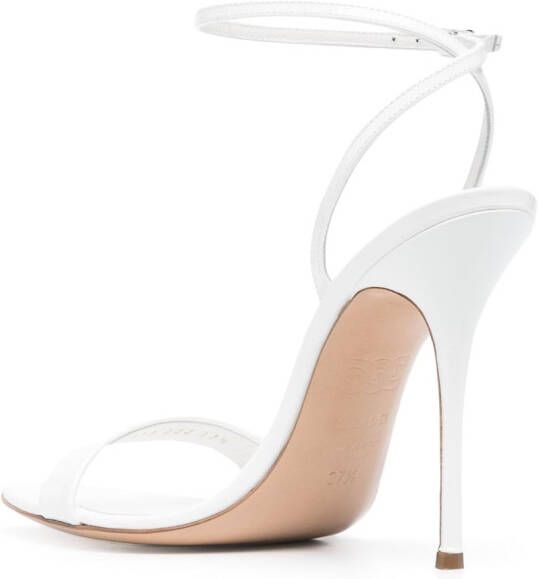 Casadei Scarlet Tiffany 100mm leather sandals White