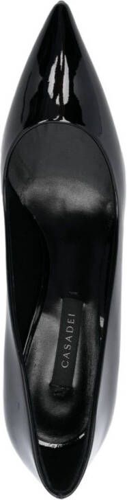 Casadei Scarlet Tiffany 80mm patent-finish pumps Black