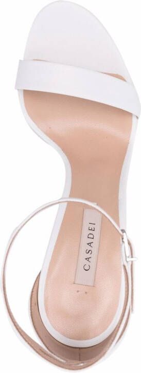 Casadei single-buckle leather sandals White