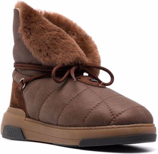Casadei Space Jam shearling boots Brown