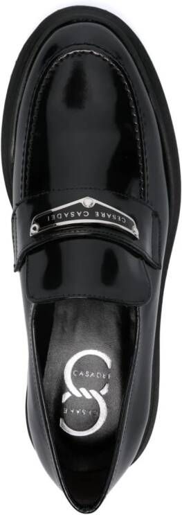 Casadei Spazzolato leather loafers Black