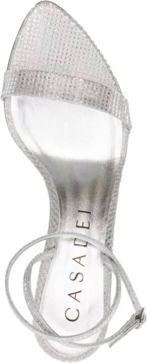 Casadei Superblade Diadema 65mm leather sandals Silver