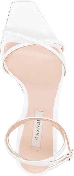 Casadei Superblade Jolly 100mm leather sandals White