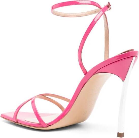 Casadei Superblade Jolly 100mm patent leather sandals Pink