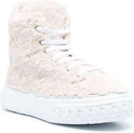 Casadei textured high-neck sneakers White