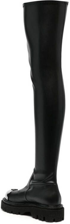 Casadei thigh-high fitted boots Black