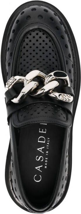 Casadei Trappeur lug-sole 50mm loafers Black