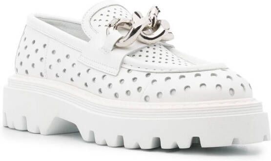 Casadei Trappeur slip-on loafers White