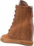 Casadei woven lace-up wedge boots Brown - Thumbnail 3