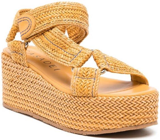 Casadei woven platform sandals Yellow