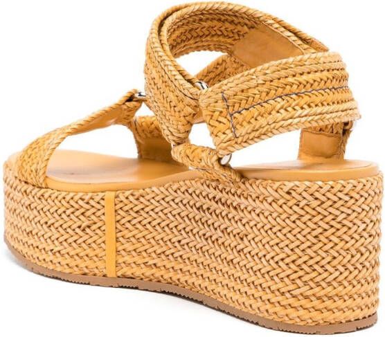 Casadei woven platform sandals Yellow