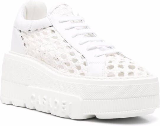 Casadei woven platform sneakers White