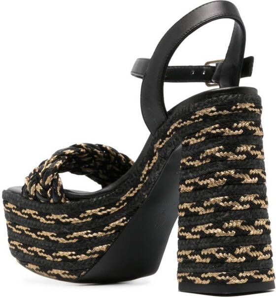 Castañer 137mm woven block-heel sandals Black