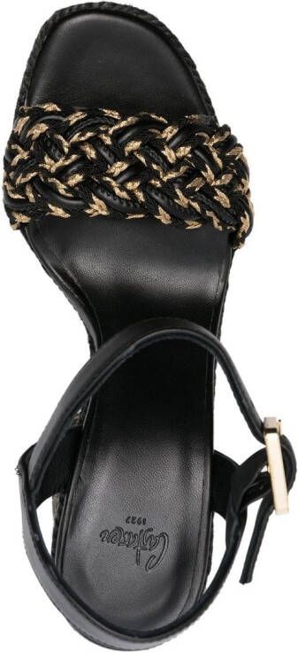 Castañer 137mm woven block-heel sandals Black