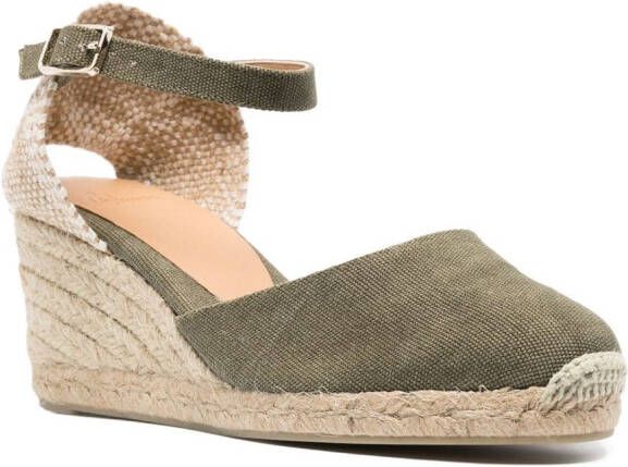 Castañer 70mm raffia wedge espadrilles Silver