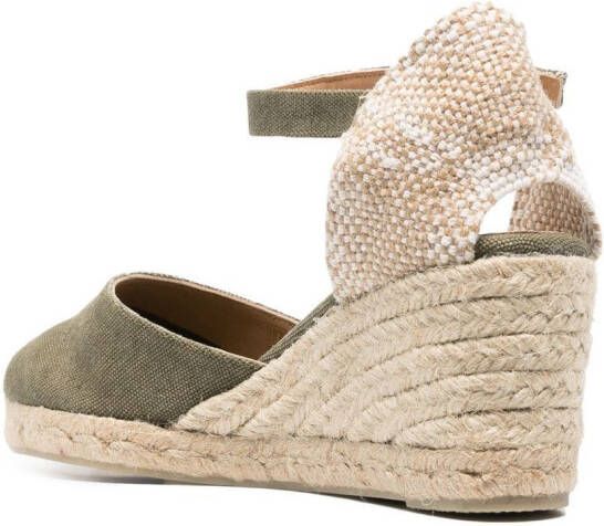 Castañer 70mm raffia wedge espadrilles Silver