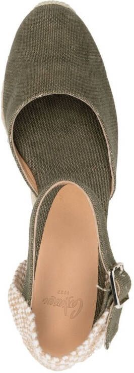 Castañer 70mm raffia wedge espadrilles Silver