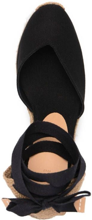 Castañer almond-toe raffia sandals Black