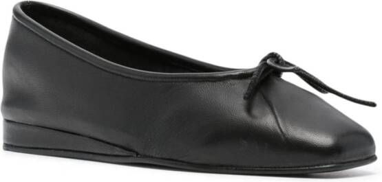 Castañer bow-detail leather ballerina shoes Black