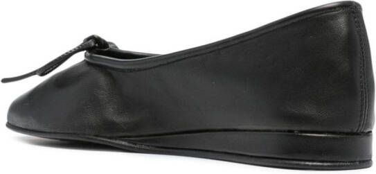 Castañer bow-detail leather ballerina shoes Black