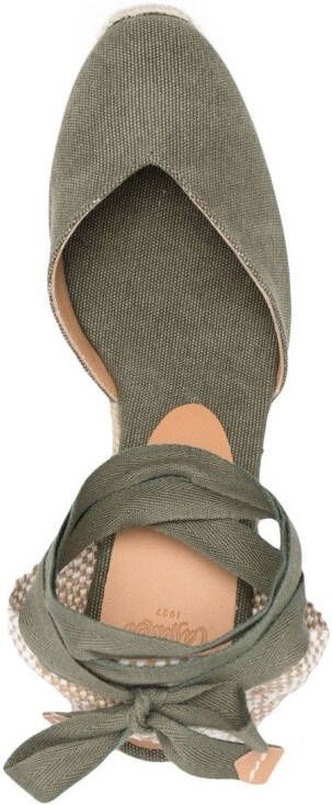 Castañer Carina 80 canvas wedge espadrilles Green