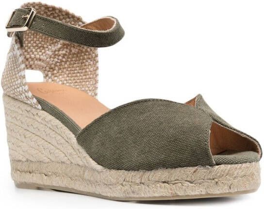 Castañer Carol canvas wedge espadrilles Green