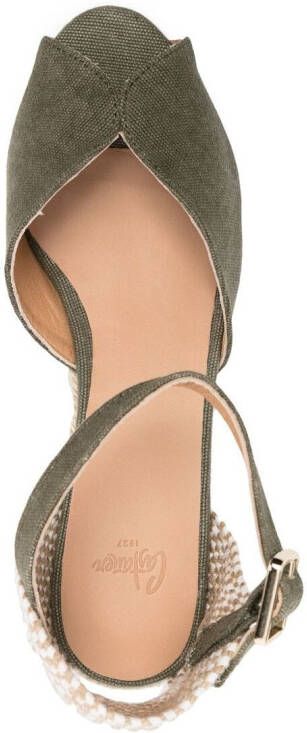 Castañer Carol canvas wedge espadrilles Green