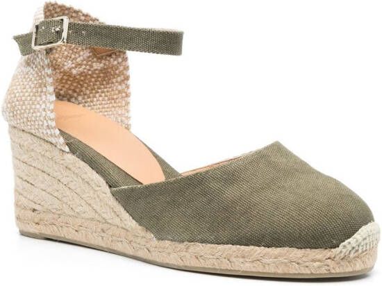 Castañer Carol raffia-wedge espadrilles Green