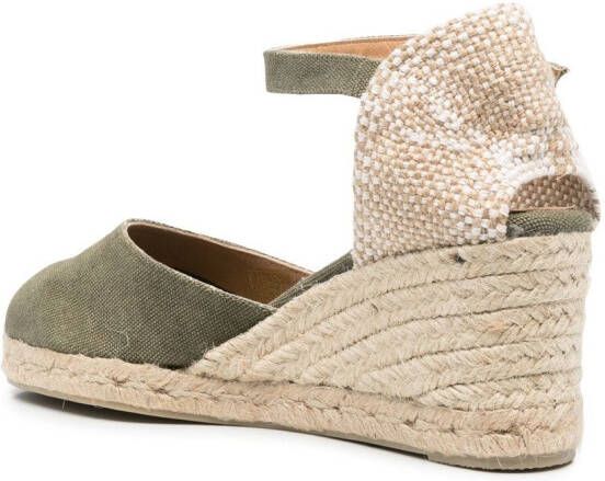 Castañer Carol raffia-wedge espadrilles Green