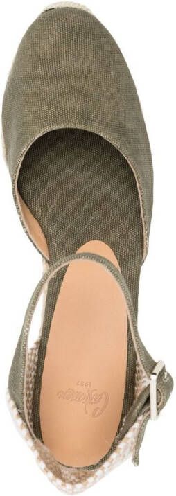 Castañer Carol raffia-wedge espadrilles Green