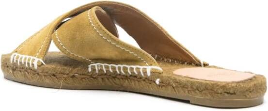 Castañer crossover-straps suede espadrilles Green