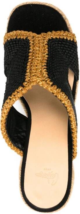 Castañer Ferny 130mm lurex sandals Black