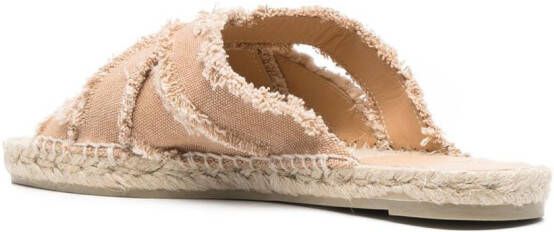 Castañer frayed-detail raffia sandals Neutrals