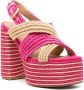 Castañer Fulvia 80mm raffia platform sandals Pink - Thumbnail 2