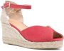 Castañer leather heeled 70mm espadrilles Red - Thumbnail 2