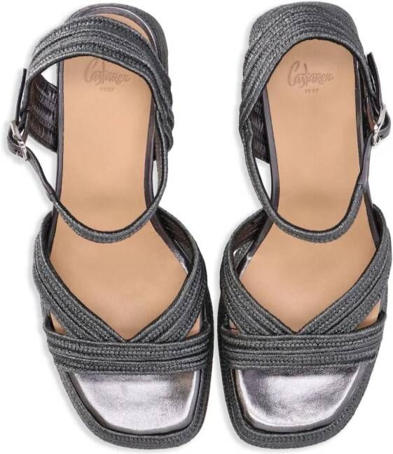 Castañer Valle 90mm metallic-finish sandals Silver